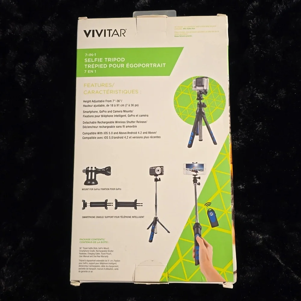 Vivitar Black and Blue 7-in-1 Selfie Tripod